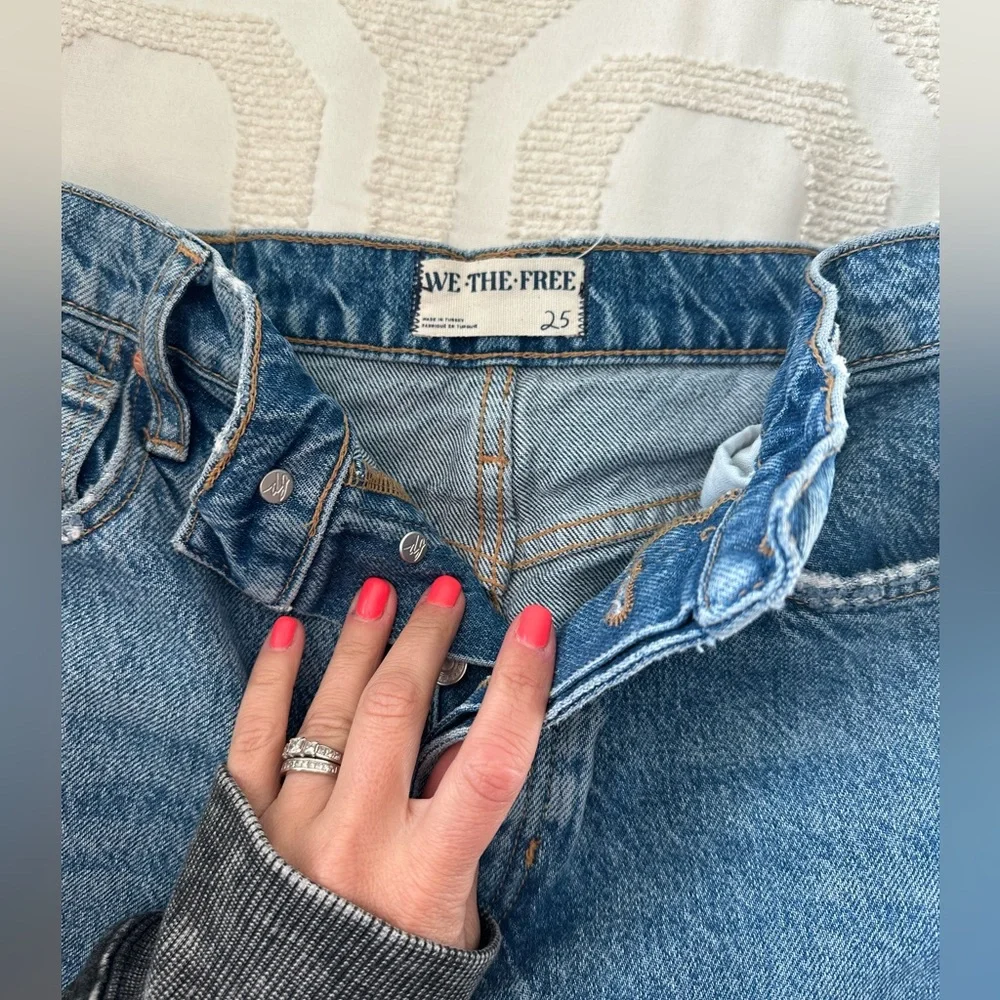 free People tapered Baggy Boyfriend in Mid Century Blue - Picture 4 of 9